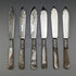 Circa 1900 British antique white mother-of-pearl handle dessert cutlery set of 6 pairs in wooden box